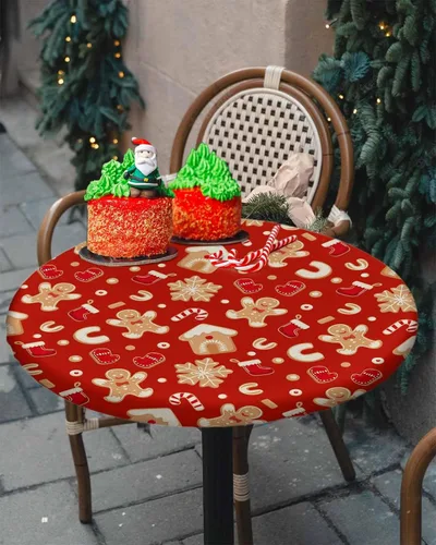 Vista 33 de Mantel ajustado para mesa redonda, mantel de otoño con hojas de otoño y calabaza de Acción de Gracias con borde elástico, mantel impermeable de Beige