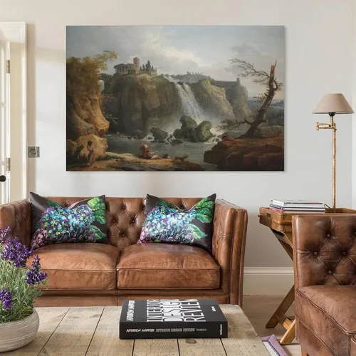 Vista 3 de Hubert Robert - The Falls of Tivoli, 1768 Canvas Art Poster and Wall Art Picture Print Modern Family Bedroom Decor Posters 16x24inch(40x60cm)