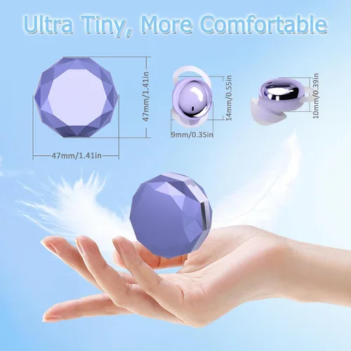 Vista 6 de Auriculares para dormir de lado, mini auriculares cómodos para dormir (morado)