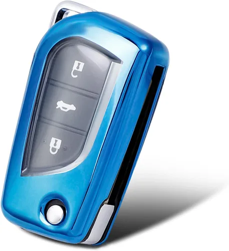 Vista 10 de Compatible con funda para llavero Toyota con patrón dorado, TPU suave, protección de 360 grados, para llave inteligente Fortuner Tundra Camry RAV4