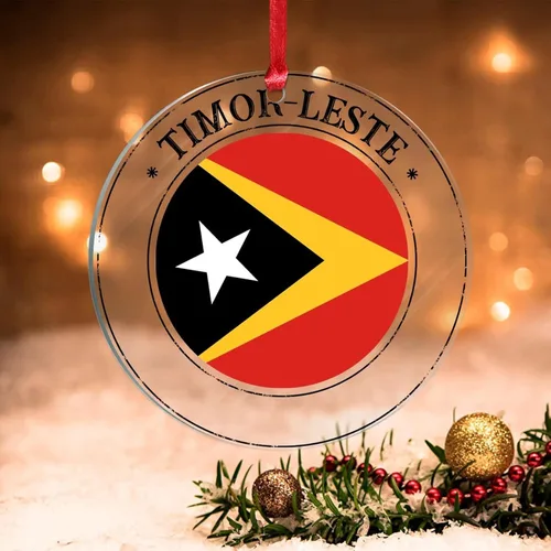 Vista 30 de Bandera de Andorra, adorno colgante de Navidad, bandera nacional, decoraciones de Navidad, adornos acrílicos, colgante para árbol de Navidad