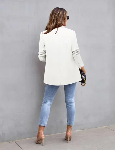 Vista 4 de CHICZONE Womens Casual Blazer Long Sleeve Open Front Lapel Button Work Office Blazer Jacket