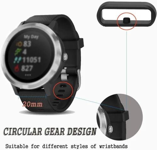 Vista 2 de FitTurn Bandas de sujeción compatibles con Fitbit Versa 4, Versa 2, Versa 3, Versa Lite Edition (paquete de 6) bandas de seguridad con soporte