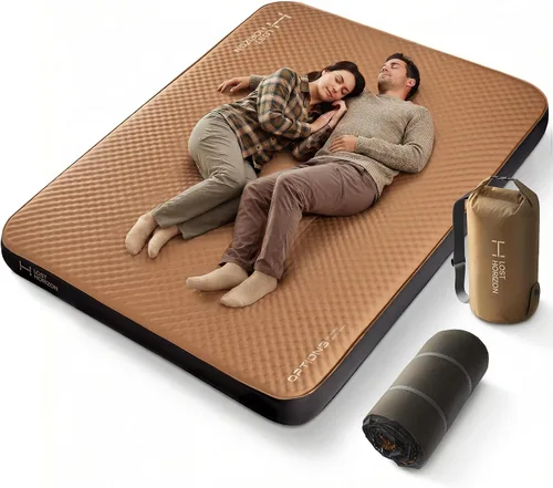 Vista 10 de Lost Horizon Option3 - Colchón de espuma autoinflable para camping, cuna, 4.5 pulgadas Comodidad de aire y espuma, firmeza ajustable, aislamiento