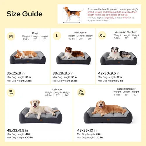 Vista 4 de Bedsure Cama ortopédica para perros de tamaño mediano, camas extra gruesas de apoyo para perros medianos con funda impermeable lavable, cómodo sofá