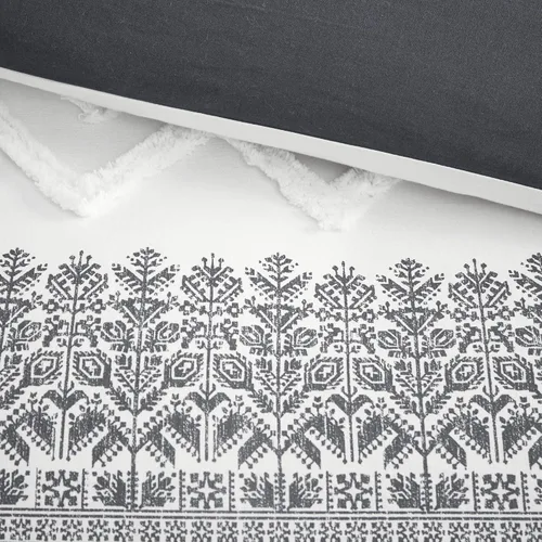 Vista 9 de INK+IVY - Juego de edredón King, con diseño chic de chenilla con chevron y tufting, edredones boho, para todas las estaciones, edredón ligero