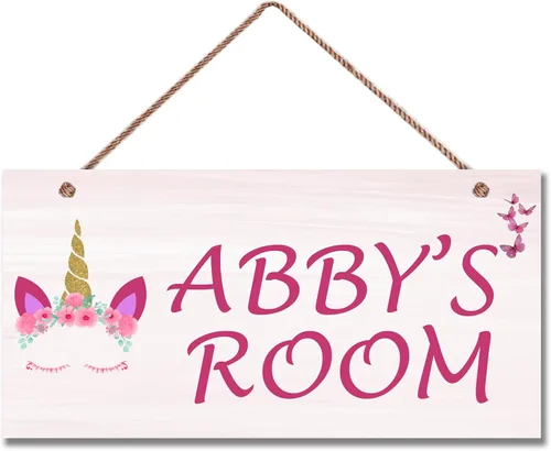 Vista 4 de Letrero personalizado, letrero mágico de unicornio, unicornio arcoíris para habitación de niños, decoración de pared con nombre personalizado