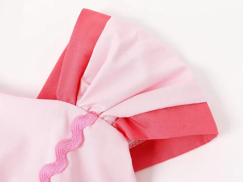 Vista 6 de Eledobby Princess Pink Costume Dress for Girls Halloween Cosplay Outfits Birthday Party Fancy Toddler Dress Up