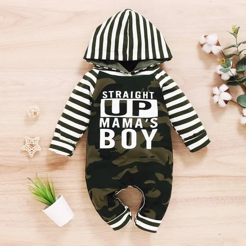 Vista 4 de Conjunto de ropa de camuflaje de manga larga para bebés recién nacidos