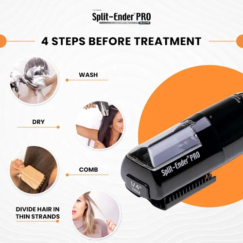 Vista 8 de Split-Ender PRO - Herramienta de Belleza Profesional Original - Recortadora de Puntas Abiertas Inalámbrica para Cabello Dañado, Seco, Quebradizo