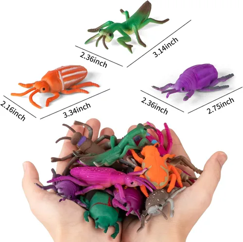 Vista 5 de Paquete de 12 juguetes de insectos que cambian de color, figuras de juguetes de insectos que cambian de color, juguetes de baño flotantes