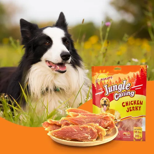 Vista 9 de Jungle Calling Dog Treats - Golosinas de entrenamiento de carne seca de pollo, aperitivos tostados lentos para perros medianos y grandes, golosinas