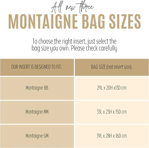 Vista 2 de Purse Organizer for Lv Montaigne MM Bag Organizer, Lv Montaigne BB Insert, Montaigne MM Insert, Handmade Snug Sturdy 2mm Felt Tapered