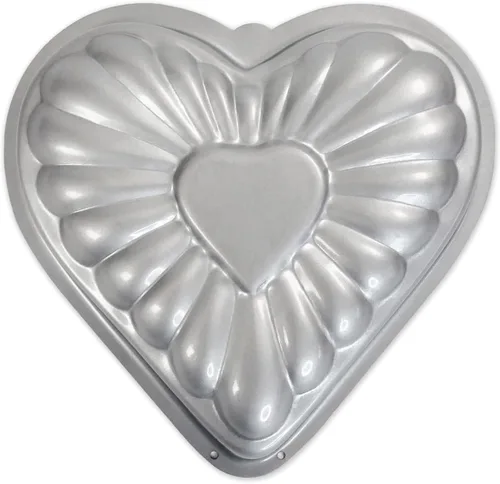 Vista 2 de USA Pan Global Bakeware Molde para pastel con forma de corazón elegante