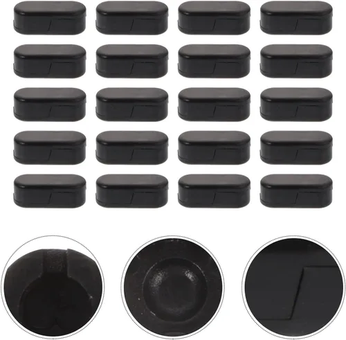 Vista 8 de EXCEART Cortinas negras, 25 piezas de conectores de cadena con cuentas de plástico negro, clips de conectores de cable de cadena ciega