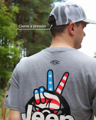 Vista 11 de Jeep Logotipo de texto premium con malla de camuflaje Trucker Dads Hat para hombre, gorra de béisbol, sombrero de polo Camuflaje gris jaspeado