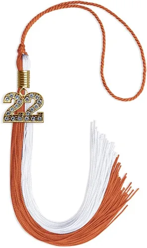 Vista 194 de Endea Graduation Borla de doble color con dije dorado (negro/oro brillante, 2022)