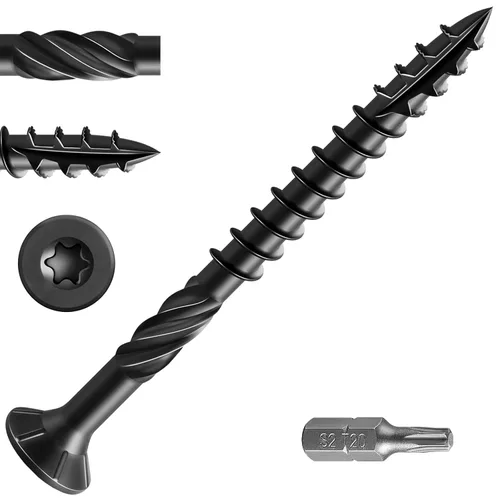 Vista 31 de Wensilon 5/16 * 3" Tornillos negros para cubierta, (piezas) 2 libras. Tornillos de madera para exterior, resistentes a la oxidación