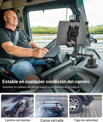 Vista 2 de Soporte de tableta para parabrisas de tablero de instrumentos de automóvil