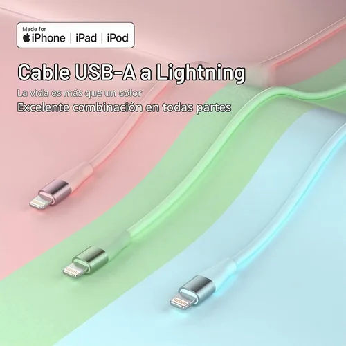 Vista 2 de Cargador de iPhone [certificado Apple MFi] Paquete de 3 cables Lightning de 10 pies de carga rápida para iPhone compatible con iPhone 13, 12, 11 Pro