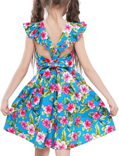 Vista 171 de Vestido de verano para niña, de algodón, con diseño floral