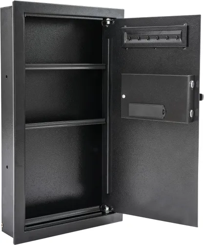 Vista 4 de Caja fuerte montada en la pared de 25.5 pulgadas de alto x 3.9 pulgadas de ancho x 14.5 pulgadas de largo, caja fuerte electrónica para seguridad