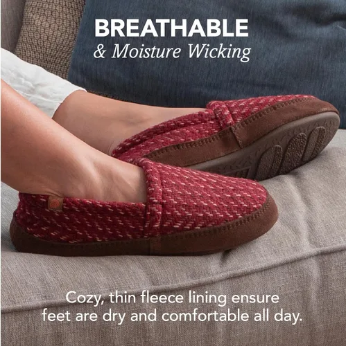 Vista 5 de Acorn - Pantuflas estilo mocasín para mujer Hojas marrones y rosadas