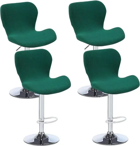 Vista 21 de Juego de 2 fundas para sillas de bar de altura de mostrador, fundas elásticas para taburetes de bar giratorios de jacquard, fundas protectoras