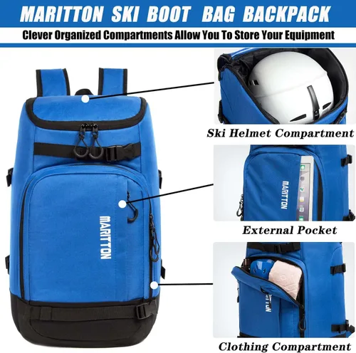 Vista 4 de Bolsa para botas de esquí - Mochila de viaje para botas de snowboard y esquí, casco, gafas, guantes, accesorios