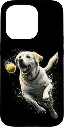 Vista 14 de Yellow Labrador Retriever Chasing a Ball Labrador Retriever Case for iPhone 17