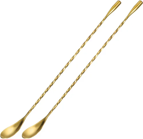 Vista 11 de uxcell Cuchara de bar para mezclar cócteles, 2 cucharas de acero inoxidable de mango largo de 12 pulgadas, cucharas de mezcla de bebidas con mango