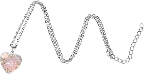 Vista 5 de ZYooch - Dije con la palabra Mom grabada para mujer collar de compromiso de diamantes de imitación joyas para regalar