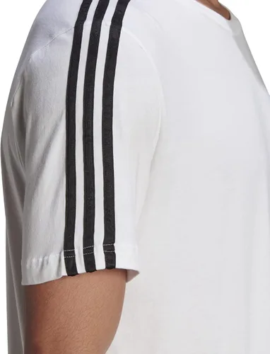Vista 4 de adidas Camiseta Essentials de 3 rayas para hombre Negro Blanco