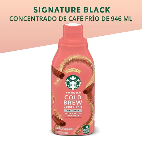 Vista 2 de Starbucks Cold Brew Concentrado de café, café helado con sabor a canela y azúcar morena endulzada, 32 onzas líquidas