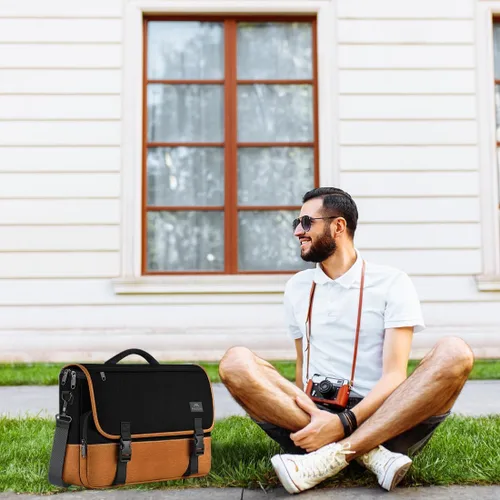 Vista 26 de MATEIN Bolsa tipo mensajero para hombres, mochila escolar para adolescentes, ligera de 17.3 pulgadas, maletín para laptop grande, bolsa cruzada