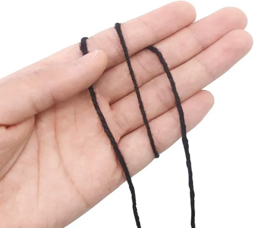Vista 4 de Vivifying 200 m de hilo de yute negro, cordón de yute natural de 2 mm para manualidades, envoltorios de Halloween, jardín (negro)