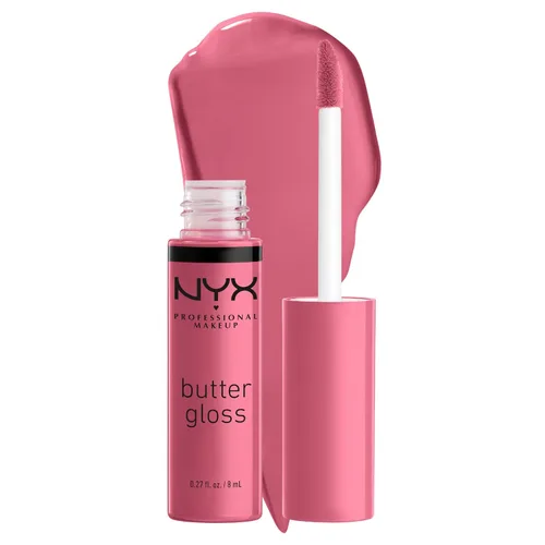 Vista 27 de NYX MAQUILLAJE PROFESIONAL Brillo de mantequilla, brillo de labios no pegajoso, - Eclair (rosa)