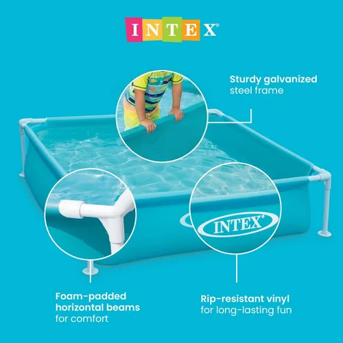 Vista 3 de Intex - Piscina infantil miniatura de vinilo duradero de 4 pies x 12 pulgadas, piscina sobre el suelo para niños y enseñanza para bebés de 3 años