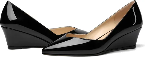 Vista 6 de NUMALEO Zapatos de tacón bajo de cuña sólida para mujer, con puntera puntiaguda, de 2 pulgadas