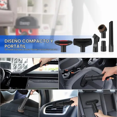 Vista 7 de Kit universal de accesorios de vacío de 12 piezas, adaptador de manguera de vacío de plástico húmedo y seco, accesorios para aspiradoras de 1-1/4