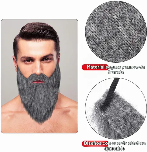 Vista 4 de WILLBOND 12 piezas de bigote de barba falsa Halloween Cosplay accesorios