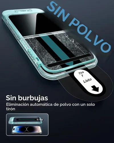 Vista 5 de ESR Paquete de 3 para iPhone 14 Pro Protector de Pantalla de Privacidad, Protector de Pantalla de Privacidad de Vidrio Templado Anti-espía