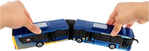 Vista 9 de Daron MTA Autobús de la Ciudad de Nueva York 16" Autobús Articulado RT8571 Juguete, Azul, Marrón