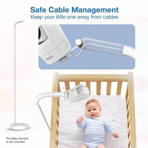 Vista 3 de VTech Soporte de suelo para monitor de bebé compatible con la mayoría de monitores de bebé VTech - Soporte de cámara de bebé, seguridad