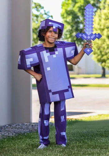 Vista 2 de Espada Encantada Morada de Minecraft Multicolor