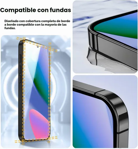 Vista 6 de MAGIC JOHN Paquete de 2 protectores de pantalla de vidrio templado para Google Pixel Google Pixel 10/10 Pro, eliminación automática de polvo, sin