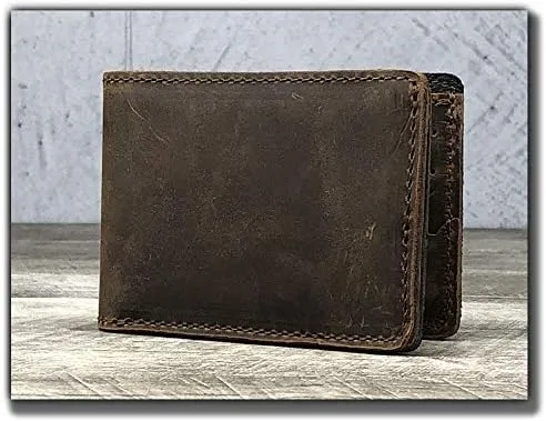 Vista 5 de Anthology Gear Handmade Full Grain Minimalist Leather Wallet For Men (Whiskey Brown)