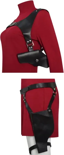 Vista 6 de Resident Remake Ada Wong - Disfraz de suéter rojo para mujer, disfraz de Halloween