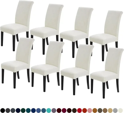 Vista 42 de Joccun - Juego de 2 fundas para sillas de comedor, fundas elásticas para sillas de comedor, fundas de asiento para sillas de comedor, funda de Negro