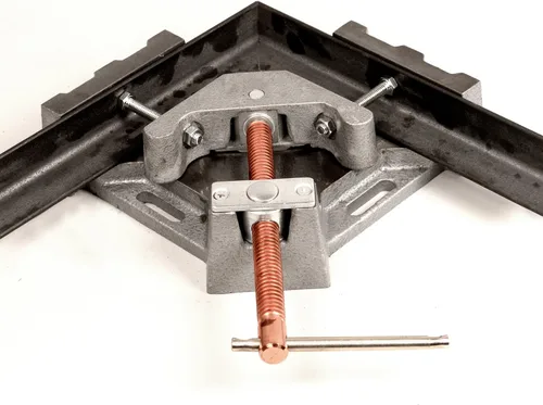 Vista 5 de Strong Hand Tools, Hierro fundido resistente, abrazadera de ángulo recto de 90 grados, abrazadera de esquina, mandíbula oscilante ajustable